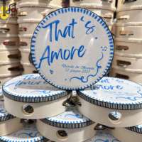 Blue Logo Printing 6 Inch Silk Printing Wholesale Wedding Tambourine Musical Instrument World Musical Hand Drum Price
