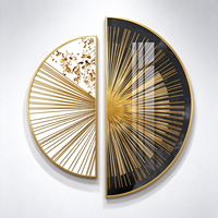 Peinture décorative murale semi-circulaire en porcelaine de cristal au design abstrait populaire pour salon et véranda, combinaison de décorations murales pour la maison