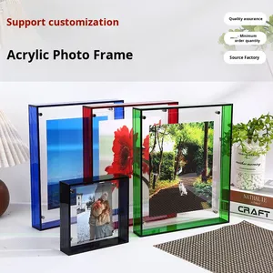 Cadre flottant en acrylique écologique Cadre photo rectangulaire transparent double face Affiche de table Décoration murale - Product Image 2