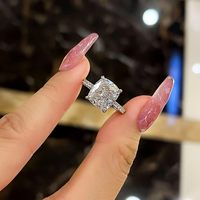 Bague en diamant solitaire haute ensemble 0.5-2.0cttw coupe coussin laboratoire diamant D-VS1 cadeau de Noël 14K or femmes bague de fiançailles