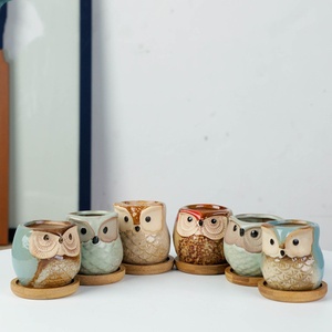 Maceta Pequeña de Cerámica con Diseño de Casa de Dibujos Animados JM, Mini Maceta para Bonsáis, Suculentas, Plantas de Interior, Juego de Macetas para Jardín - Product Image 5