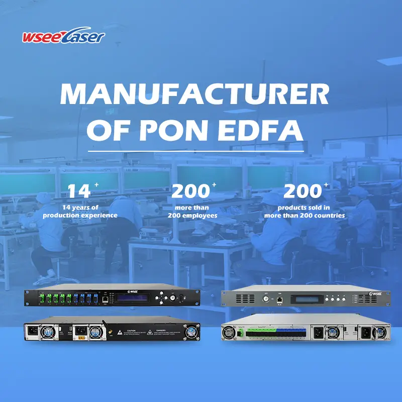 1U 2U 1550nm WDM edfa 4*19dBm 8 16 32 port fiber optical amplifier CATV GPON EYDFA PON EDFA edfa amplifier