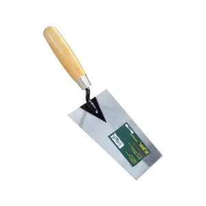 Wooden Handle Masonry Hand Construction Tools Concrete Brick Bricklaying Trowel