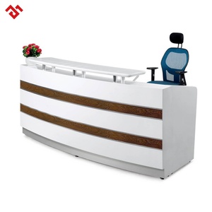 Baking Finish White L Shape Reception <b>Desk</b> - Product Image 3