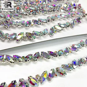 Rhinestone Cup Chain Trimming over 100 Designs 10 Yard Fringe for Garment Decoration Bags Necklace Earring Sew-On Technique