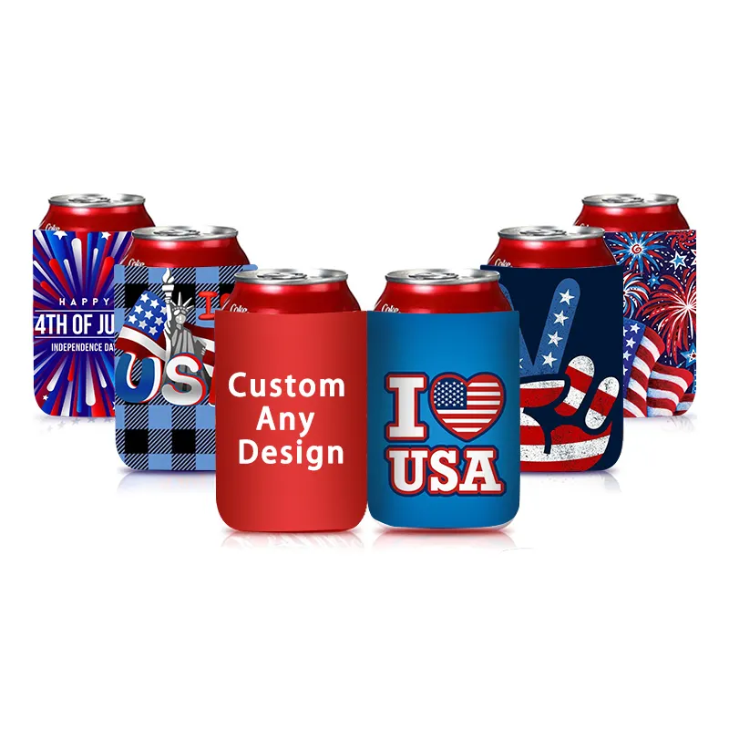 Custom Print Logo Neoprene Blank Stubby Holder 12oz Slim Insulated Beer Coozy Can Cooler Sleeve