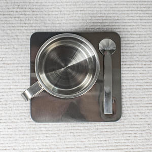 Juego de 3 Tazas de Café de Acero Inoxidable, Taza de Doble Pared Resistente al Calor con Platillo y Cuchara, Vajilla para Bebidas, Accesorios de Cocina y Cafetería - Product Image 4