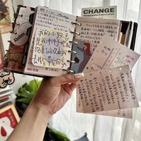 Carnet à anneaux A7 en cuir PU, mini-agenda de poche, avec pendentif chien en acrylique mignon, portable pour le voyage et la gestion des comptes