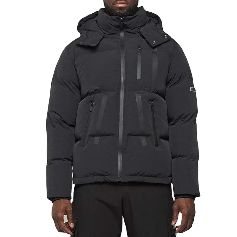 Unisex Blank Parka Winter Detachable Designer Hood Oversized Padded Bubble Goose Grey Down Coat Custom Logo Men Puffer Jacket