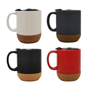 Tazza in Ceramica Ecologica con Logo Personalizzato, Base in Sughero e Coperchio Scorrevole, Mantiene le Bevande Calde/Fredde, 13oz 375ml per Caffè, Tè, Birra, Latte - Product Image 6