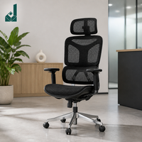 Chaise de bureau ergonomique respirante en maille avec appui-tête réglable 4D, accoudoirs réglables 5D, support lombaire en acier inoxydable