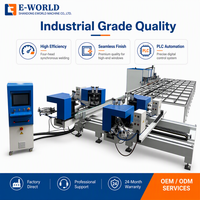 Machine de soudage et de sertissage d'angle verticale à quatre têtes pour la fabrication de cadres de fenêtres et de portes en profilés PVC/UPVC, commande CNC automatique, moteur 10 kW, roulement