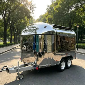 Chariot de restauration BBQ en acier inoxydable personnalisé, 3m, pour tacos, snacks, fast-food, camion de restauration mobile commercial extérieur à vendre - Product Image 1