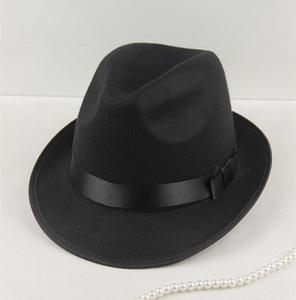 Nouveaux chapeaux Fedora en feutre noir personnalisés 2022 pour hommes, avec bordure à ruban, pour l'automne et l'hiver, vente en gros pour les fêtes et les événements professionnels - Product Image 5