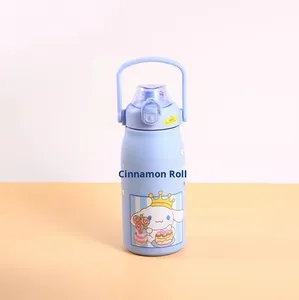 Nueva botella de agua aislada portátil de gran capacidad de acero inoxidable Sanrio de dibujos animados con pajita para el regreso a la escuela - Product Image 4