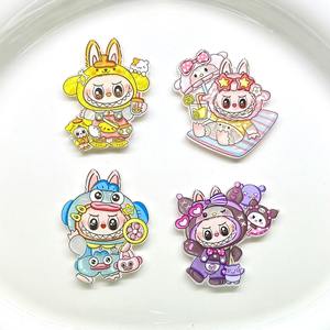 Mặt dây chuyền nhựa hình thỏ dễ thương hoạt hình Haoqing, phong cách Kawaii, dành cho ốp điện thoại, phụ kiện làm tóc tự làm - Product Image 5