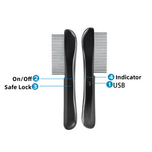 新しいデザインUSBチャージヘルスケア犬猫櫛ブラシ電気ペット毛ノミ除去櫛 - Product Image 5