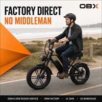 Vélo électrique à gros pneus OBX G60 prêt à être expédié, 1000W 48V 20Ah 960Wh pour adultes, entrepôt de Californie, États-Unis