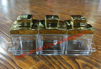 Vente en gros de canettes scellées en or transparent en acrylique, canettes de stockage étanches à l'humidité, canettes d'épices de cuisine
