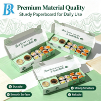 Boîte à sushi jetable personnalisée avec compartiment à sauce, qualité alimentaire, pour emporter, pour restaurant.
