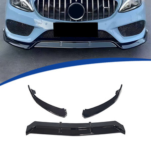 สปอยเลอร์หน้า Mercedes-Benz C-Class W205 แบบ 3 ตอน สไตล์ Brabo สีดำเงา - Product Image 1