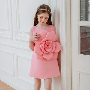 <span class=keywords><strong>Boutique</strong></span> Girls Clothes New Simple Trendy 3D Flower a Line <span class=keywords><strong>Pasarela</strong></span> Vestido de rendimiento Diseño de vestido de alta calidad Vestidos para niñas - Product Image 2