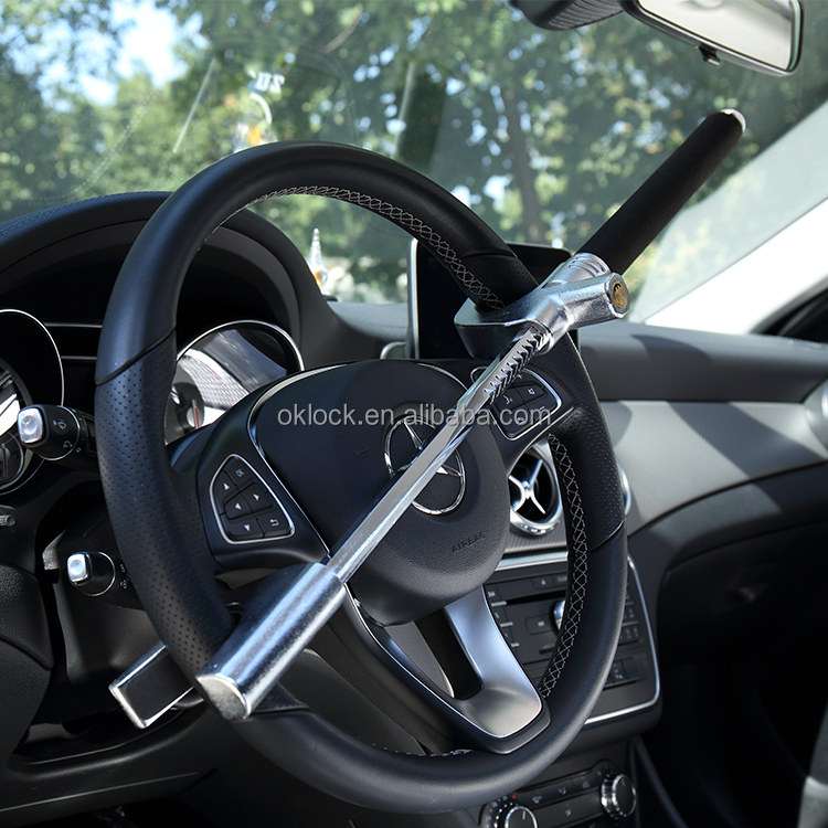 OKLEAD OKL6822 Universal Steel Car Steering Wheel Lock - Anti-Theft Security Device