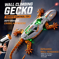 Gecko RC grimpeur de murs 2.4G anti-interférence avec suivi de lumière 360° °   Voiture télécommandée rechargeable en forme de lézard pour enfants