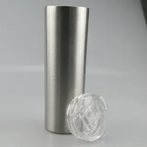 Vidalı kapaklı 20oz sıska tumbler paslanmaz çelik kahve kupa saman kapak seyahat şarap kadehi bardak