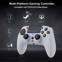 Controlador de Juego P5 con Cable USB SZ-5005W, Macroprogramable, para Consola de Videojuegos PS5 Slim Pro, con Gatillos Hall y Luz RGB