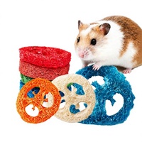 Éponge de loofah pour animaux de compagnie – Jouets à mâcher pour le nettoyage dentaire – Sûrs pour les hamsters, chinchillas, lapins, bichons frisés – Coloration de qualité alimentaire