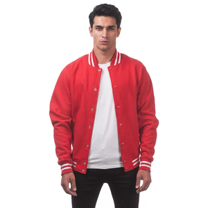 OEM Custom Streetwear Embroidery Plain Letterman Jackets Winter <b>Men</b> Leather Sleeves College Varsity Jacket - Product Image 1