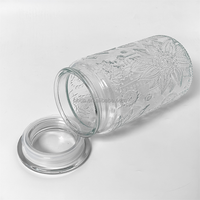 Pot de conservation alimentaire en verre rond, boîte en verre décorative pour la maison, la cuisine, le café, les bonbons, les biscuits, le sucre