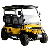 Voiturette de golf électrique de luxe, buggy utilitaire 4 places personnalisable tout-terrain pour parcours de golf et stationnement de complexe hôtelier