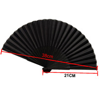 Éventails pliants noirs vintage de style chinois pour la danse, les mariages et les fêtes