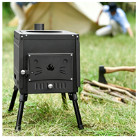 Poêle à bois portable en acier inoxydable, léger, pour pique-nique en plein air et chauffage BBQ