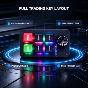 Mini Teclado TISHRIC para Trading de Acciones, Tipo-C, 6 Teclas, 1 Perilla, Macros Personalizables, RGB, para Trading Rápido de Fondos en PC y Laptop - Product Image 3