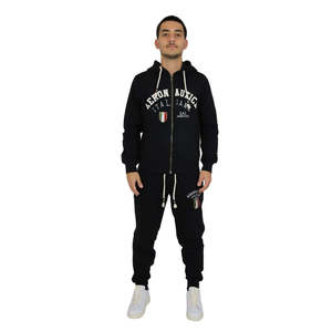 Sweat-shirt à capuche noir à fermeture éclair intégrale pour homme de l'armée de l'air italienne ARI5FP011274U - Product Image 4