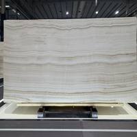 Elfenbein-Onyx-Marmorplatte - Transluzenter, hinterleuchteter, cremeweißer Naturstein für Arbeitsplatten, Wände & Böden, polierte Großplatte