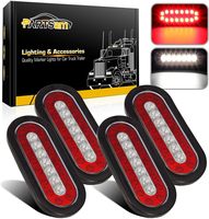 Feux arrière de remorque à Led ovales de 6.3 pouces feux stop feux de freinage rouges et blancs feux de recul et de recul, kit pour camions RV