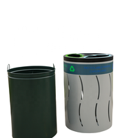 Nouvelle poubelle extérieure en métal, bac à déchets pour jardin, rue, recyclage, poubelle à papier, poubelle en acier commerciale