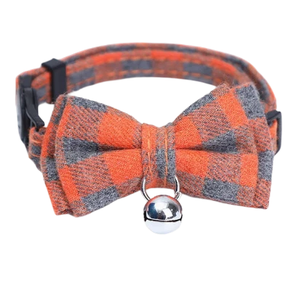 PUPE Collar para Gato de Nylon con Lazo a Cuadros, Ajustable, con Hebilla de Liberación Rápida y Campana, Accesorios para Mascotas Pequeñas - Product Image 3