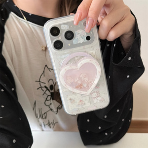 Funda Magnética con Soporte, Diseño Floral de Osito y Conejito, Doble Capa, para iPhone 17 Pro Max, iPhone 16, iPhone 15 - Product Image 2