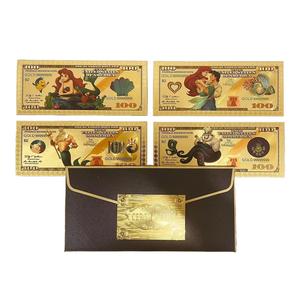 La Petite Sirène <span class=keywords><strong>Ariel</strong></span> : Billet commémoratif et pièce en plastique à feuille d'or, cadeau <span class=keywords><strong>Disney</strong></span> pour les fans de la diffusion en direct - Product Image 6