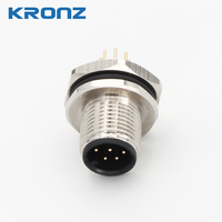 KRONZ M12 connettore sensore pannello maschio montaggio posteriore dritto PCB versione contatto 8 Pin a codice connettori circolari