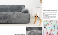 Fauteuil pouf en velours côtelé, canapé paresseux garni de mousse compressée avec accoudoirs pour salon, usine OEM ODM sur mesure