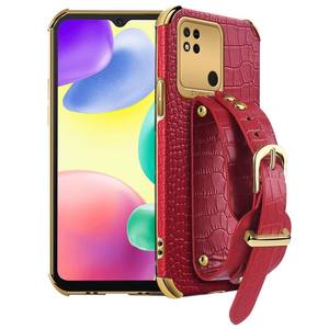 Custodia posteriore per cellulare elettrolitica con struttura in coccodrillo con cinturino per <span class=keywords><strong>Xiaomi</strong></span> <span class=keywords><strong>Redmi</strong></span> 10A 10C K50 <span class=keywords><strong>Note</strong></span> 10 <span class=keywords><strong>11E</strong></span> K50 Pro K40 - Product Image 6