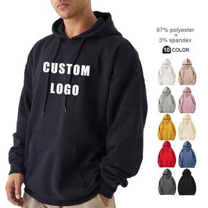 2024 alta calidad al por mayor Unisex 100% algodón polar pulóver sudaderas con capucha otoño estampado logotipo personalizado negro liso hombres Sudadera con capucha - Product Image 2