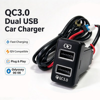 Chargeur rapide double USB 12V QC3.0 pour Honda Odyssey 06-08, charge de téléphone portable