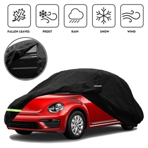 Housse de voiture imperméable pour Volkswagen Beetle 1998-2024 avec porte à fermeture éclair et bandes coupe-vent pour la protection contre la neige, la pluie, la poussière et la grêle - Product Image 5